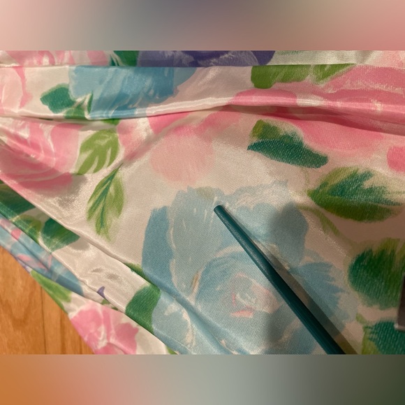 Vintage 80s Gunne Sax Pastel Floral Formal Gown With Bow Details - Picture 13 of 15